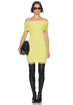 Givenchy Off The Shoulder Mini Dress in Acid Yellow - Yellow. Size M (also in S, XS).