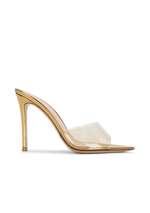 Gianvito Rossi Plexi Mule Sandal in Mekong - Metallic Gold. Size 36 (also in 36.5, 38, 41).