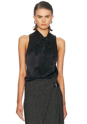 Fleur du mal Silk Blouson Bodysuit in Black - Black. Size L (also in M, S, XS).