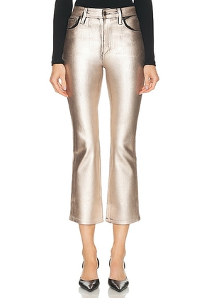 FRAME The Reboot Crop Jeans in Champagne Coated - Metallic Neutral. Size 24 (also in 25, 29, 31, 32, 33).