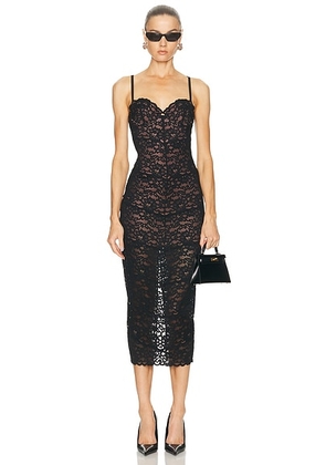 Fleur du mal Charlotte Lace Dress in Black - Black. Size L (also in M, S, XS).