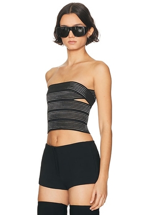 HAELO Elastic Brace Corset Top in Black - Black. Size L (also in M, S, XL, XS, XXS).