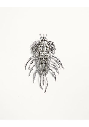 Valentino Garavani Valentino Garavani Les Glaces Brooch In Metal, Fabric And Crystals Man CRYSTAL UNI