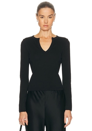 FLORE FLORE Iman Long Sleeve Top in Black - Black. Size XL (also in ).
