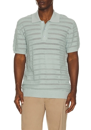 Frescobol Carioca Vidal Buttoned Polo in Coastal Blue - Baby Blue. Size L (also in M, S, XL/1X, XXL/2X).