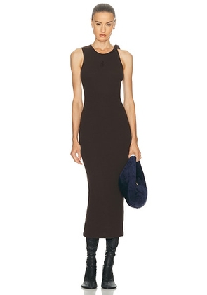 JW Anderson Anchor Embroidery Twisted Strap Dress in Dark Brown Melange - Chocolate. Size L (also in ).