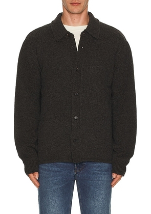 FRAME Shirt Sweater in Dark Mocha - Grey. Size M (also in L, S, XL/1X, XXL/2X).