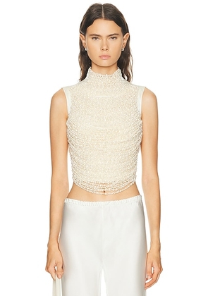 Cult Gaia Taraji Sleeveless Top in Pearl - Ivory. Size L (also in M, S, XS).