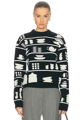 JW Anderson Crockery Jacquard Jumper in Black & White - NA. Size M (also in XS).