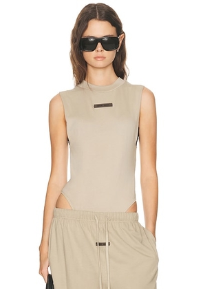 Fear of God ESSENTIALS Sleeveless Bodysuit in Timber - Beige. Size L (also in M).