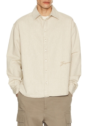 JACQUEMUS La Chemise De-nimes Simon in Light Beige - Beige. Size 46 (also in 50, 52).