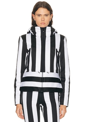 Goldbergh Linea Ski Jacket in Black & White - Black. Size 34 (also in 36, 38, 40, 42).