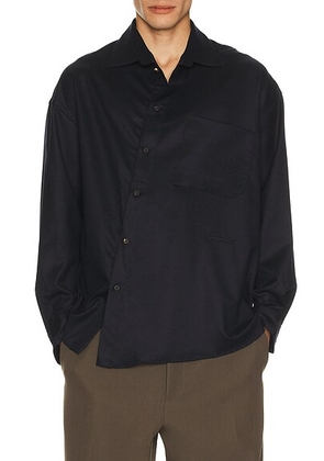 JACQUEMUS La Chemise Cuadro Ml in Navy - Black. Size 46 (also in ).