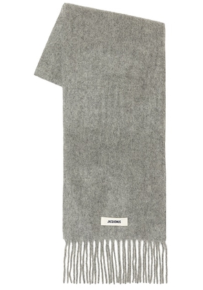 JACQUEMUS Large Echarpe Carro in Grey - Grey. Size all.