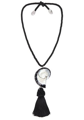 Julietta Nautilus Necklace in Black - Black. Size all.