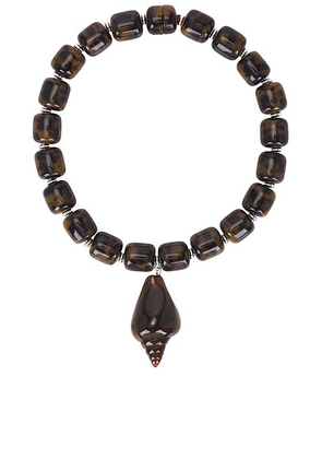 Julietta Concha Necklace in Tortoise - Brown. Size all.