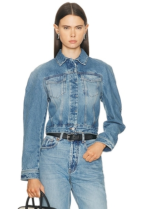 JACQUEMUS La Veste De-nimes Ovalo in Blue & Tabac - Blue. Size 34 (also in 36, 38, 40, 42).