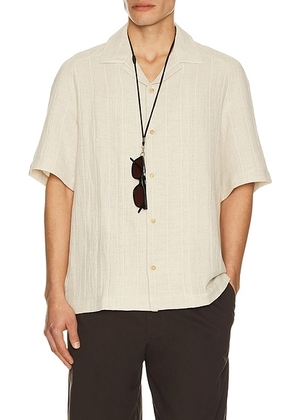 JACQUEMUS La Chemise Fonccio in Rib Knit Light Beige - Yellow. Size 46 (also in 48, 50, 52).