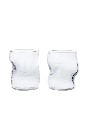 Ferm Living Dimple Glasses - Set Of 2 in Clear - Neutral. Size all.