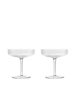 Ferm Living Ripple Champagne Saucers - Set Of 2 in Clear - Neutral. Size all.