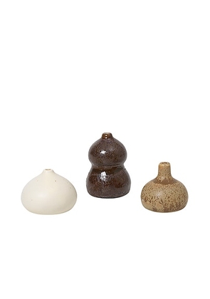 Ferm Living Komo Mini Vases - Set Of 3 in Multi - Brown. Size all.