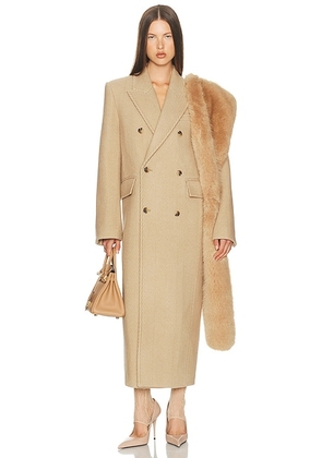 Helsa Boyfriend Coat in Toast - Tan. Size L (also in M, S, XL, XS).