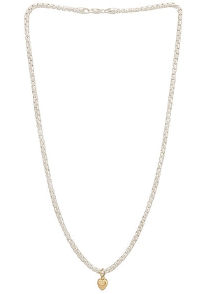 Loren Stewart Gordita Heart Necklace in 14k Yellow Gold & Sterling Silver - Metallic Silver. Size all.