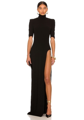 MONOT High Slit T-Neck Gown in Black - Black. Size 4 (also in 2).