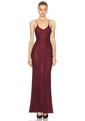 Gabriela Hearst Florian Dress in Bodeaux & Fuchsia - Burgundy. Size L (also in M, S, XS).