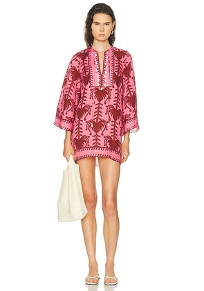 Johanna Ortiz Wild Savannah Tunic Dress in Pink & Cherry - Pink. Size 2 (also in 8).