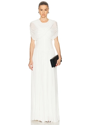 SIMKHAI Nancie Cape Midi Dress in White - White. Size 0 (also in 2, 4, 6, 8).