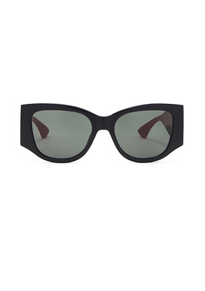 Gucci New Pop Web Round Sunglasses in Black & Grey - Black. Size all.