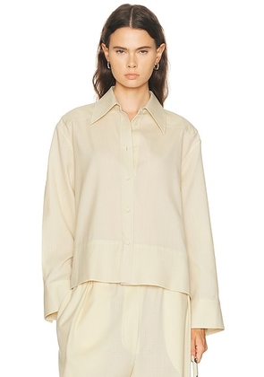 Jil Sander Long Sleeve Blouse in Vanilla - Beige. Size 34 (also in 38).
