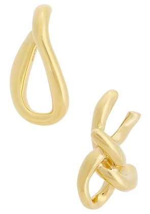 Givenchy Chain Link Golden Asymmetrical Earrings in Golden Yellow - Metallic Gold. Size all.