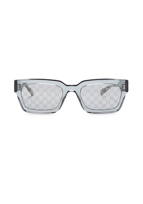 Gucci G Monogram Rectangular Sunglasses in Grey - Grey. Size all.