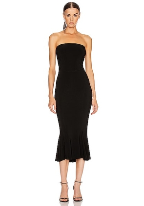 Norma Kamali Strapless Fishtail Dress To Midcalf in Black - Black. Size L (also in S, XL).