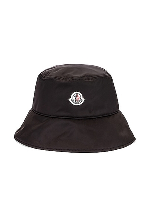 Moncler Berretto Bucket Hat in Black - Black. Size L (also in M, S).