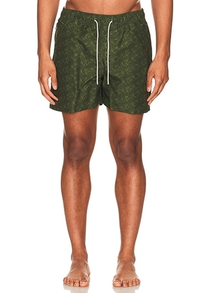 OAS Green Squiggle Swim Shorts in Green Squiggle - Green. Size S (also in ).