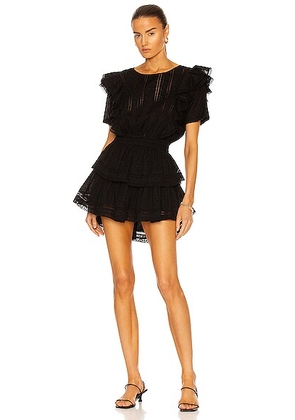 LoveShackFancy Natasha Dress in Black - Black. Size L (also in M, S, XS).