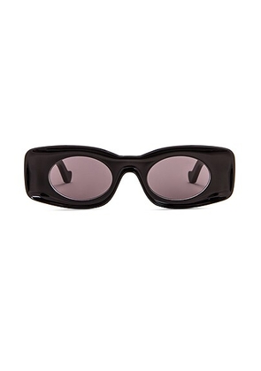 Loewe Paula's Ibiza Rectangular Acetate Sunglasses in Shiny Black & Smoke - Black. Size all.