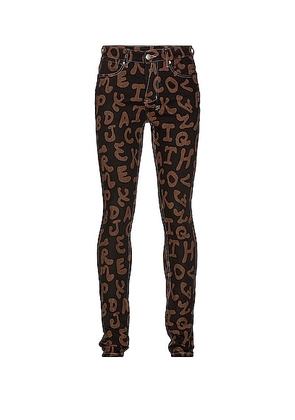 Ksubi Hidji Van Winkle in Alphabet Street - Chocolate. Size 32 (also in ).