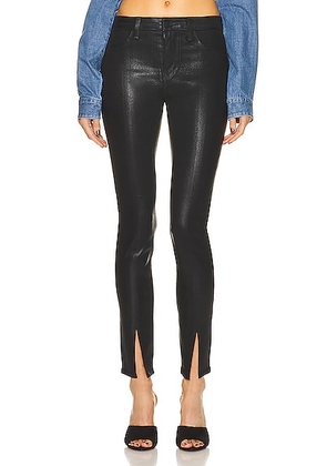L'AGENCE Jyothi High Rise Split Ankle Jeans in Noir Coated - Black. Size 23 (also in 24, 25, 26, 27, 28, 29, 30, 31, 32).