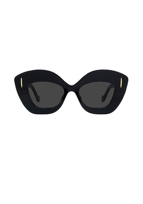 Loewe Anagram Avant Premiere Sunglasses in Shiny Black & Smoke - Black. Size all.