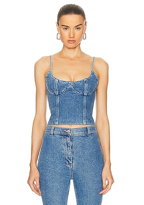 Magda Butrym Denim Tank Top in Blue - Blue. Size 42 (also in ).