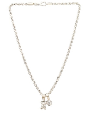 Martine Ali x FWRD 925 Silver Crystal Teddy Rope Chain in Silver - Metallic Silver. Size 18 (also in ).