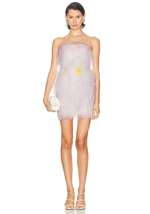 Oscar de la Renta Strapless Pleated Mini Dress in Soft Pink - Pink. Size 0 (also in 4).