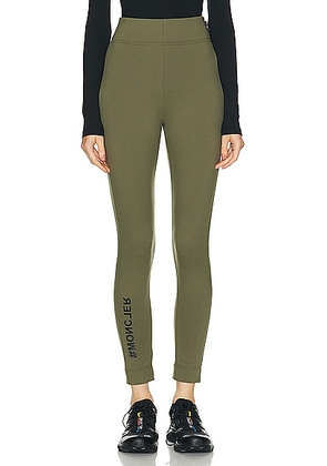 Moncler Grenoble Leggings in Olive Green - Army. Size L (also in ).