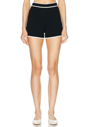 L'Academie by Marianna Lida Knit Shorts in Black - Black. Size L (also in M, S, XL, XS).