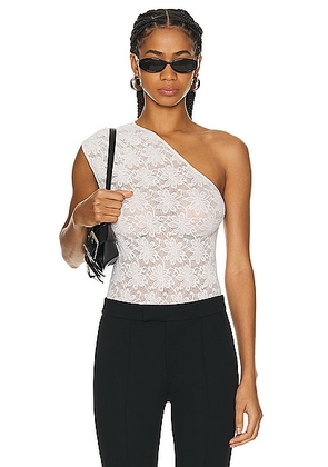 Miaou Jade Bodysuit in Dove - White. Size M (also in ).