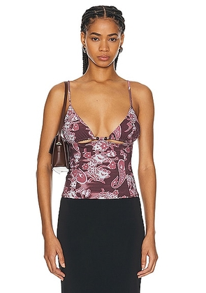 Miaou Ellie Top in Medan Paisley Burgundy - Burgundy. Size L (also in XL).